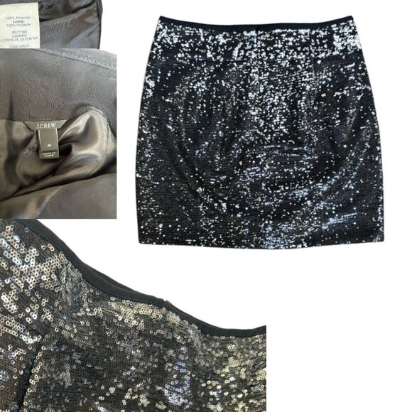 J. CREW SEQUIN MINI GLITTER SKIRT SIZE 4 SMALL‎ EUC - Picture 3 of 3